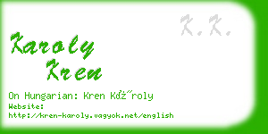 karoly kren business card